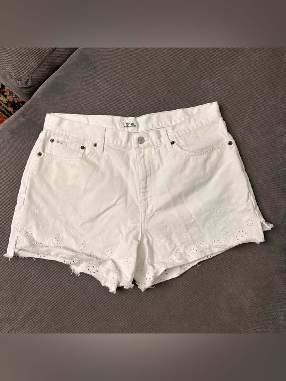 Polo Ralph Lauren Women's The Sophia Cut Off Shorts - Size 32 - WHITE - 35x3